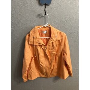Studio Works Women's Lightweight Jacket Orange Full Zip Size 1X
